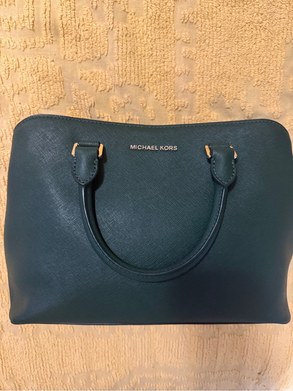 Michael Kors Moss Green Savannah Saffiano Medium Leather Satchel